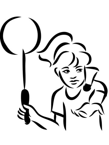 Badminton Serve Coloring Page